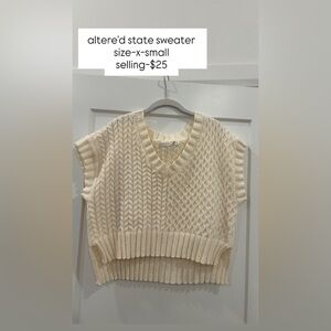 Altar'd State Women's V-Neck Sweater in Cream